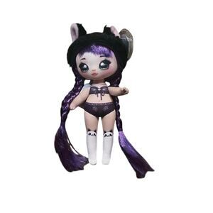 2019 Tag Na! Na! Na! Surprise Tuesday "Meow" Black Cat Doll Purple 8”